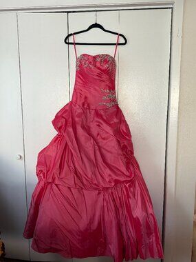 Allure Bridals Ballgown in Hot Pink with Scarf Wrap